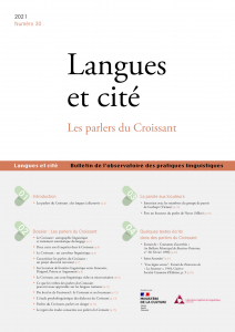 Couverture. Les parlers du Croissant. L&C n°30, 2021