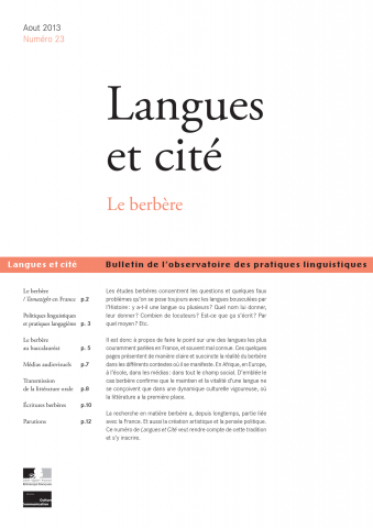Le berbère, L&C, n° 23, 2013