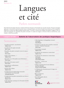 Parlers normands. Couverture, L&C, 33, 2025