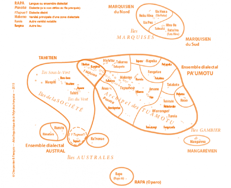 CARTE 2 - Les langues et dialectes de Polynésie française 