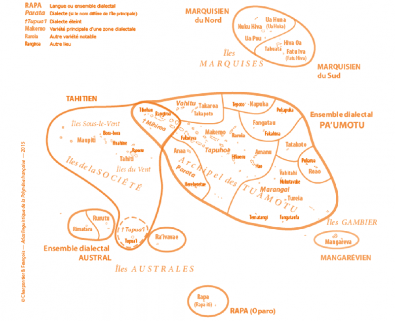 CARTE 2 - Les langues et dialectes de Polynésie française