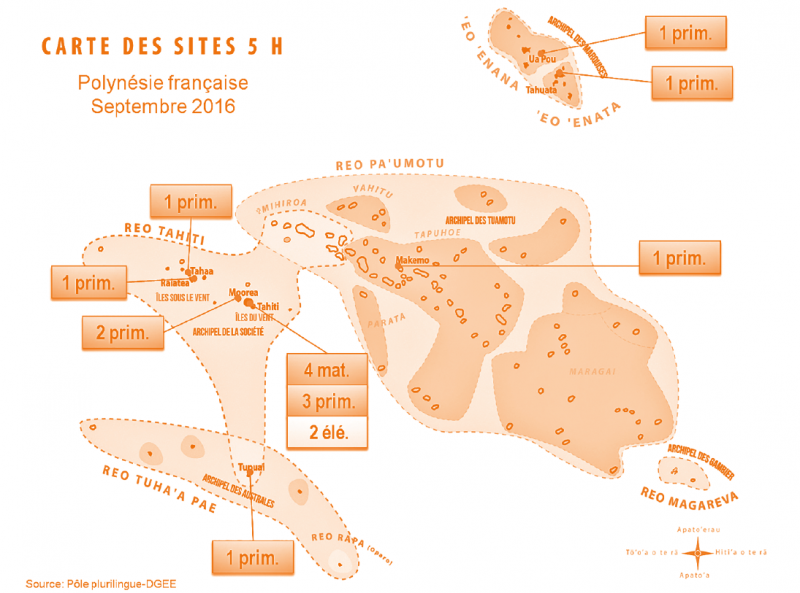 Carte des sites 5 H. Polynésie française, Septembre 2016
