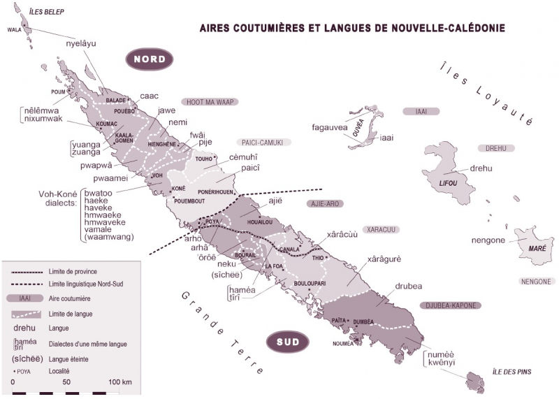 Aires coutumières et langues de Nouvelle-Calédonie 