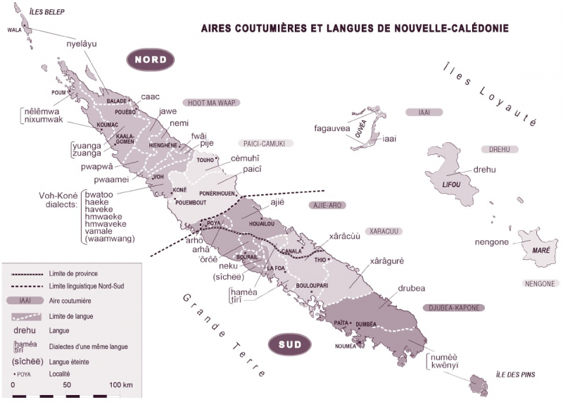 Aires coutumières et langues de Nouvelle-Calédonie